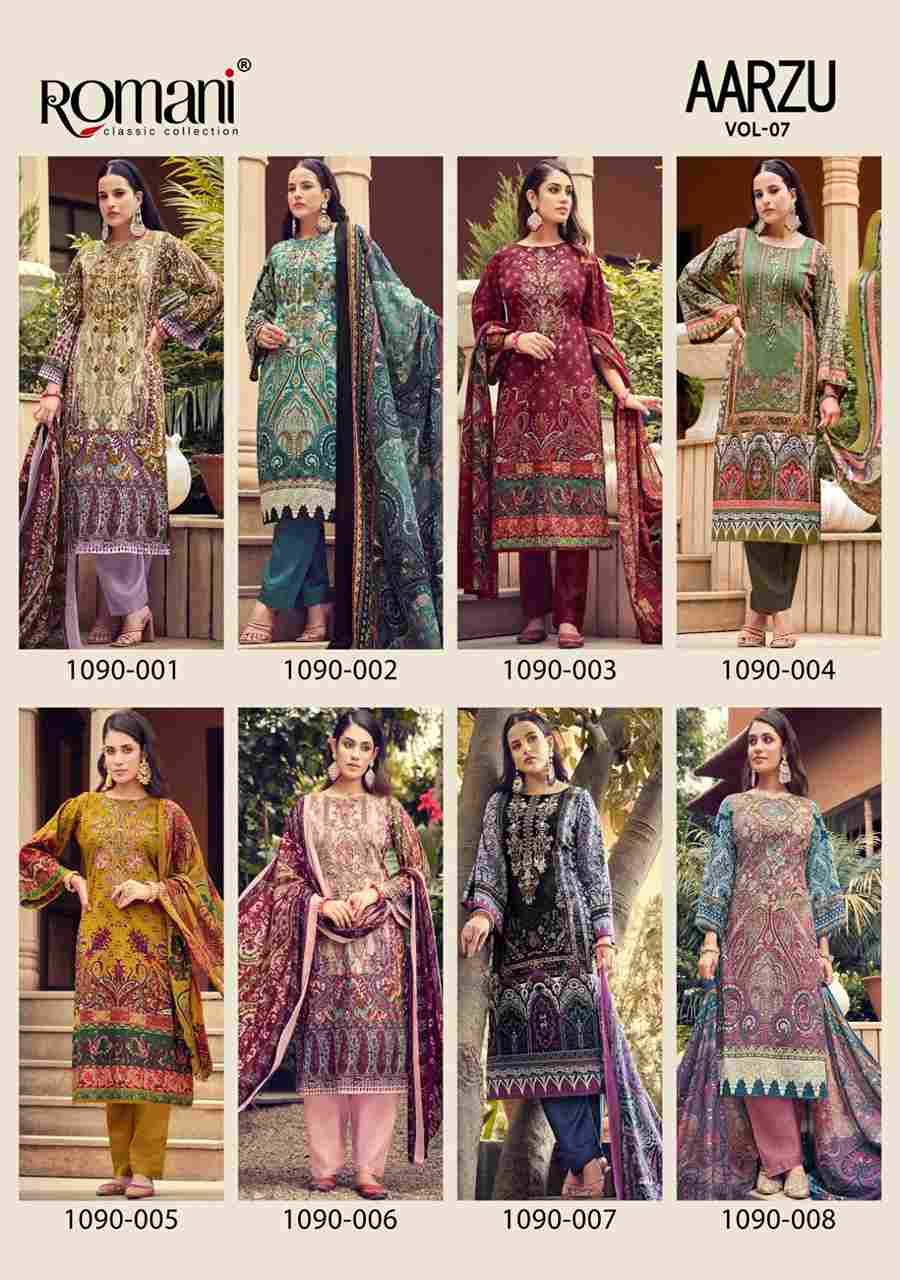 Aarzu Vol-7 By Romani 1090-001 To 1090-008 Series Beautiful Festive Suits Stylish Fancy Colorful Casual Wear & Ethnic Wear Soft Cotton Print Dresses At Wholesale Price