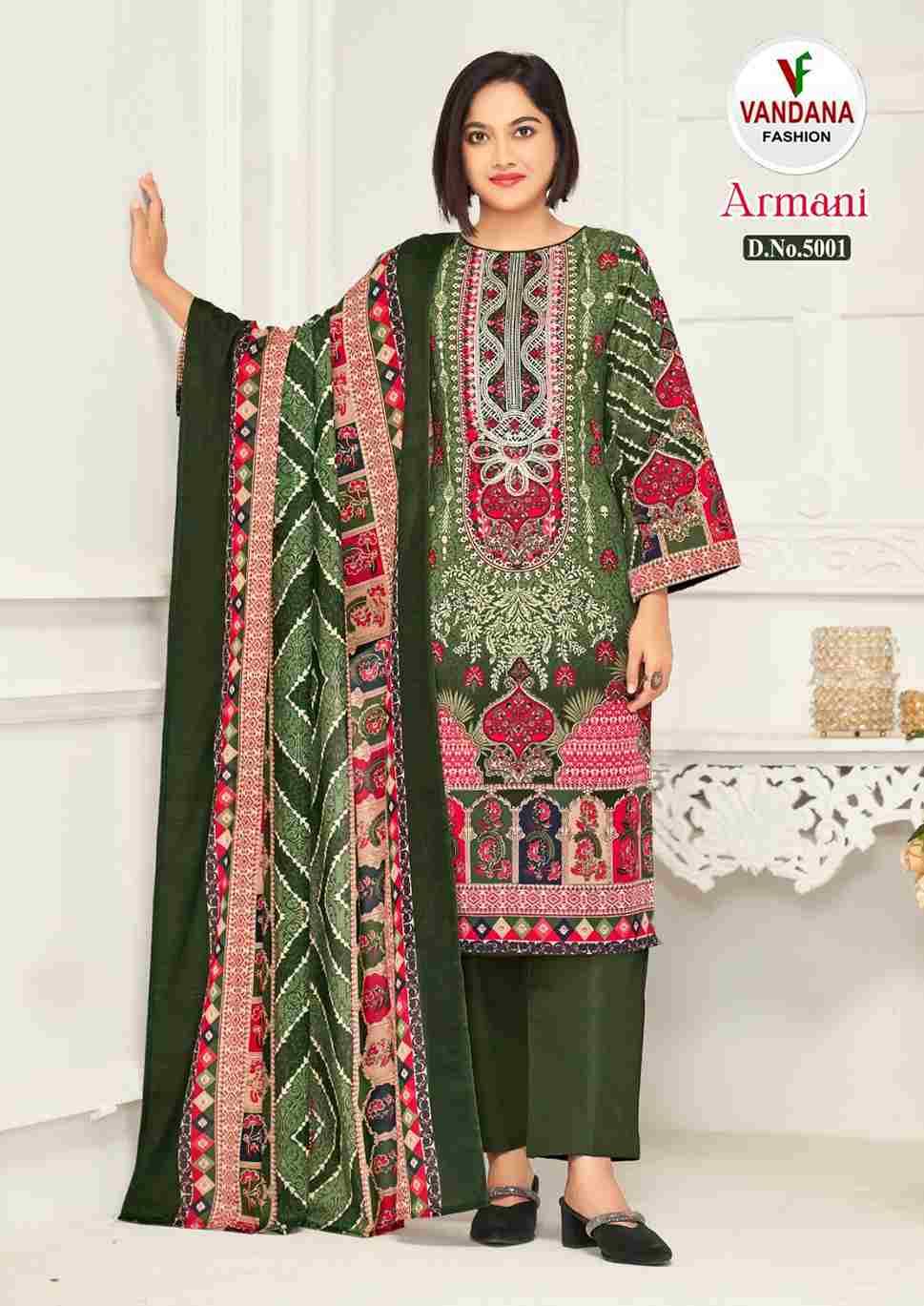 Armani Vol-5 By Vandana Fashion 5001 To 5008 Series Beautiful Festive Suits Stylish Fancy Colorful Casual Wear & Ethnic Wear Pure Cotton Print Dresses At Wholesale Price