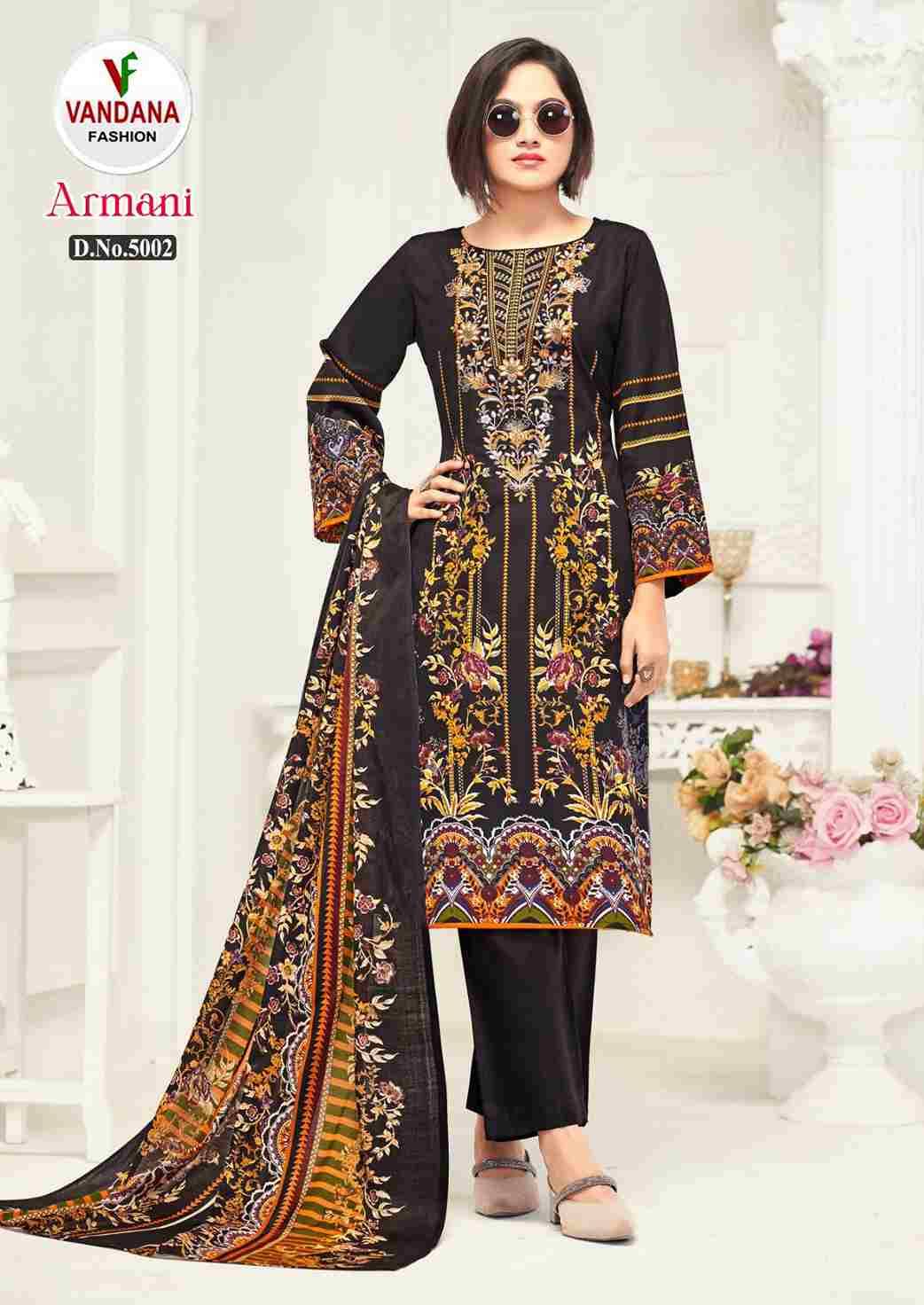 Armani Vol-5 By Vandana Fashion 5001 To 5008 Series Beautiful Festive Suits Stylish Fancy Colorful Casual Wear & Ethnic Wear Pure Cotton Print Dresses At Wholesale Price