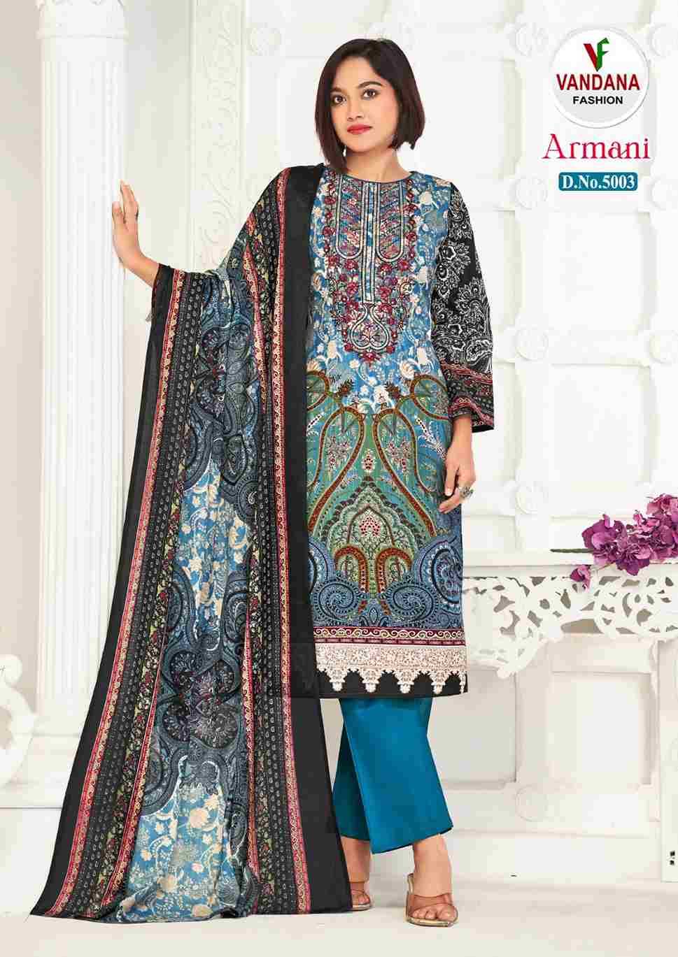 Armani Vol-5 By Vandana Fashion 5001 To 5008 Series Beautiful Festive Suits Stylish Fancy Colorful Casual Wear & Ethnic Wear Pure Cotton Print Dresses At Wholesale Price