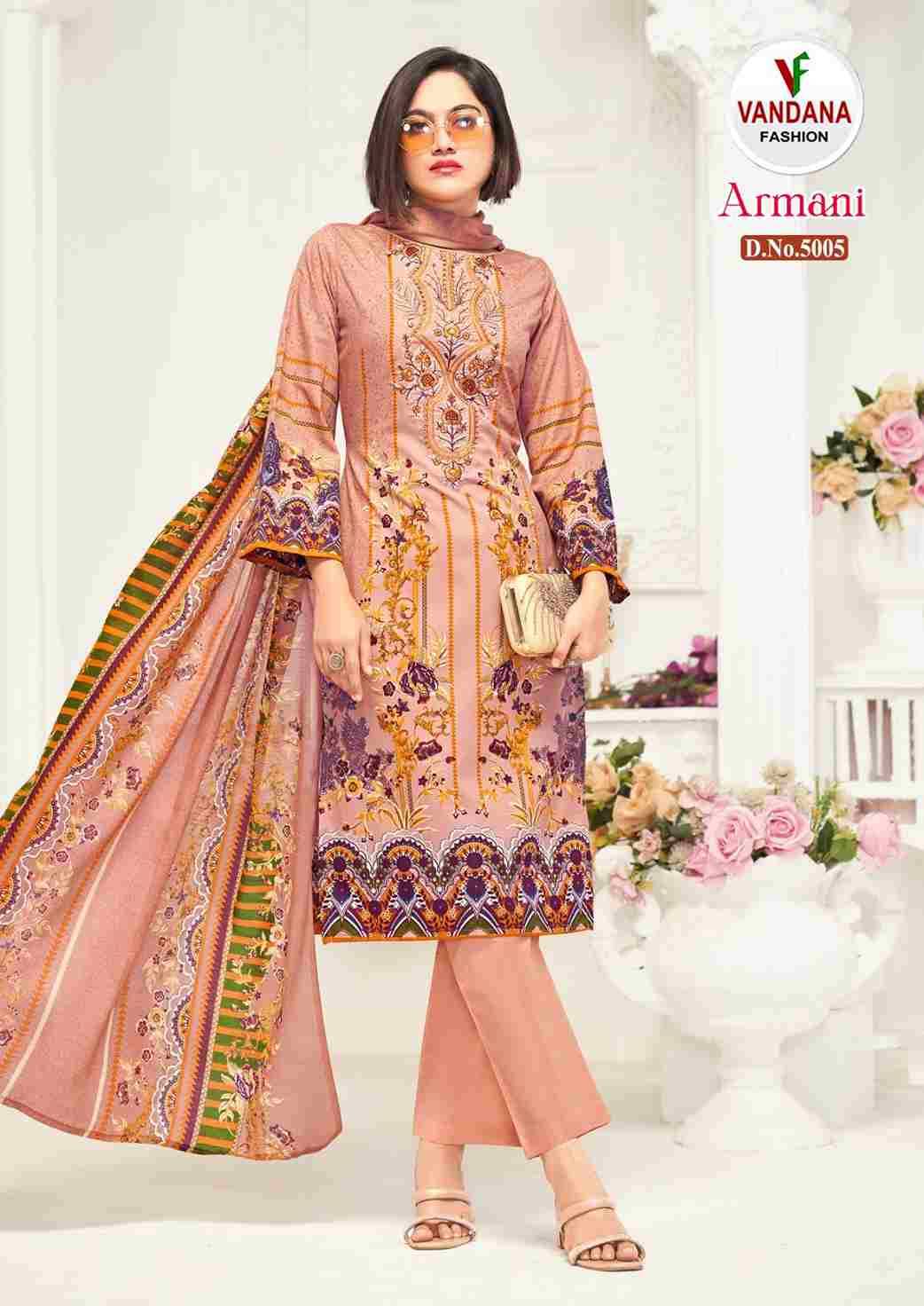 Armani Vol-5 By Vandana Fashion 5001 To 5008 Series Beautiful Festive Suits Stylish Fancy Colorful Casual Wear & Ethnic Wear Pure Cotton Print Dresses At Wholesale Price