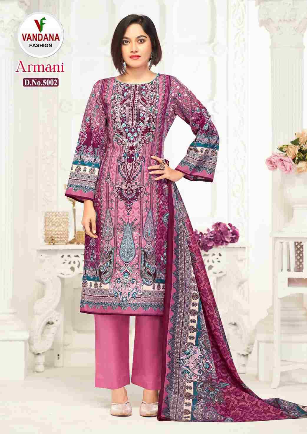 Armani Vol-5 By Vandana Fashion 5001 To 5008 Series Beautiful Festive Suits Stylish Fancy Colorful Casual Wear & Ethnic Wear Pure Cotton Print Dresses At Wholesale Price