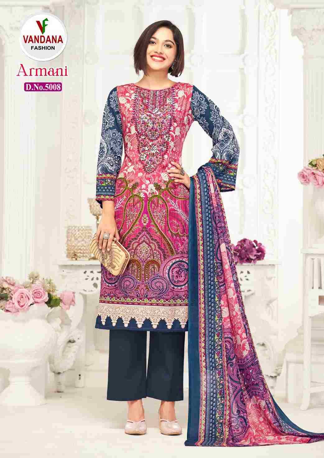 Armani Vol-5 By Vandana Fashion 5001 To 5008 Series Beautiful Festive Suits Stylish Fancy Colorful Casual Wear & Ethnic Wear Pure Cotton Print Dresses At Wholesale Price