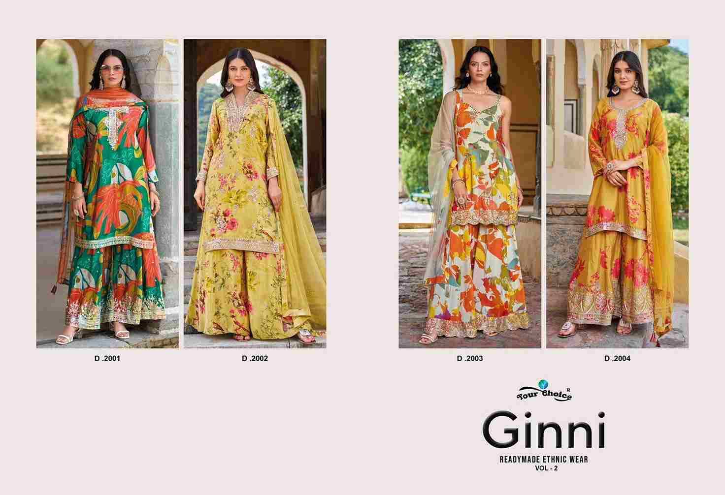 Ginni Vol-2 By Your Choice 2001 To 2004 Series Designer Sharara Suits Beautiful Fancy Colorful Stylish Party Wear & Occasional Wear Heavy Chinnon Dresses At Wholesale Price