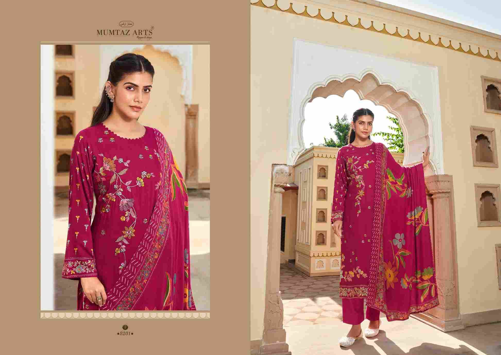 Rosy By Mumtaz Arts 8201 To 8204 Series Beautiful Festive Suits Colorful Stylish Fancy Casual Wear & Ethnic Wear Pure Viscose Pashmina Print Dresses At Wholesale Price