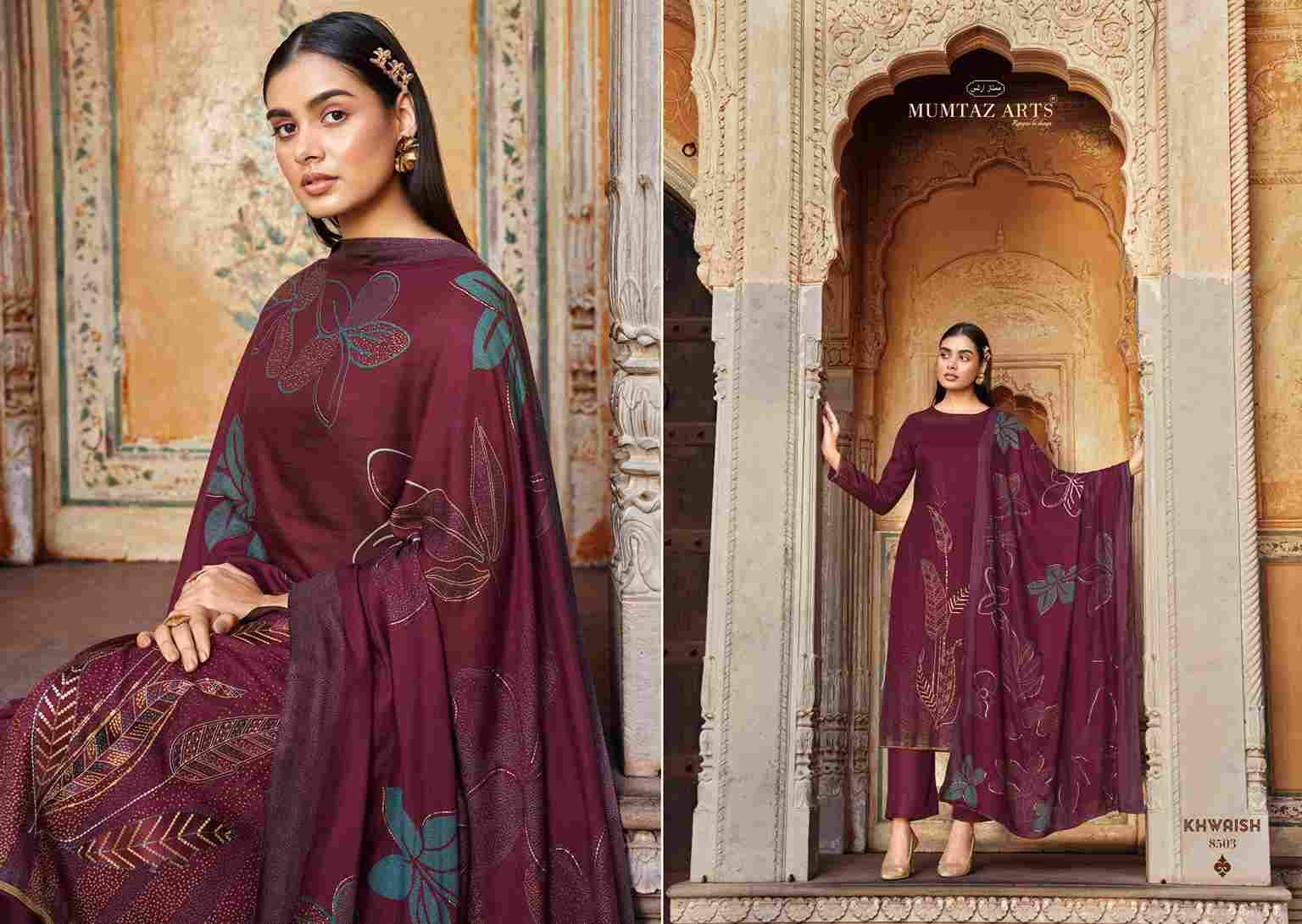 Khwaish By Mumtaz Arts 8501 To 8506 Series Beautiful Festive Suits Colorful Stylish Fancy Casual Wear & Ethnic Wear Pure Viscose Pashmina Print Dresses At Wholesale Price