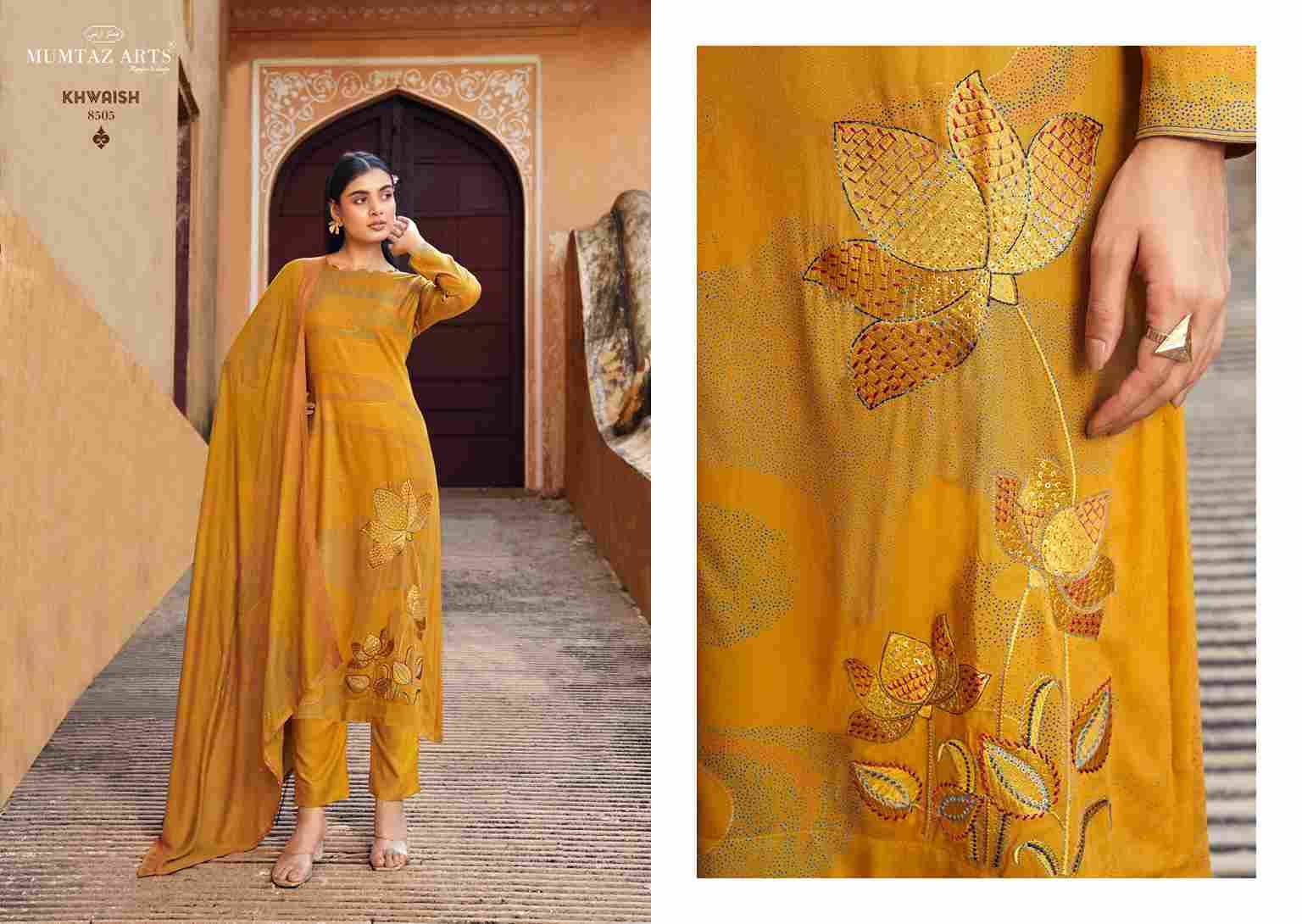 Khwaish By Mumtaz Arts 8501 To 8506 Series Beautiful Festive Suits Colorful Stylish Fancy Casual Wear & Ethnic Wear Pure Viscose Pashmina Print Dresses At Wholesale Price