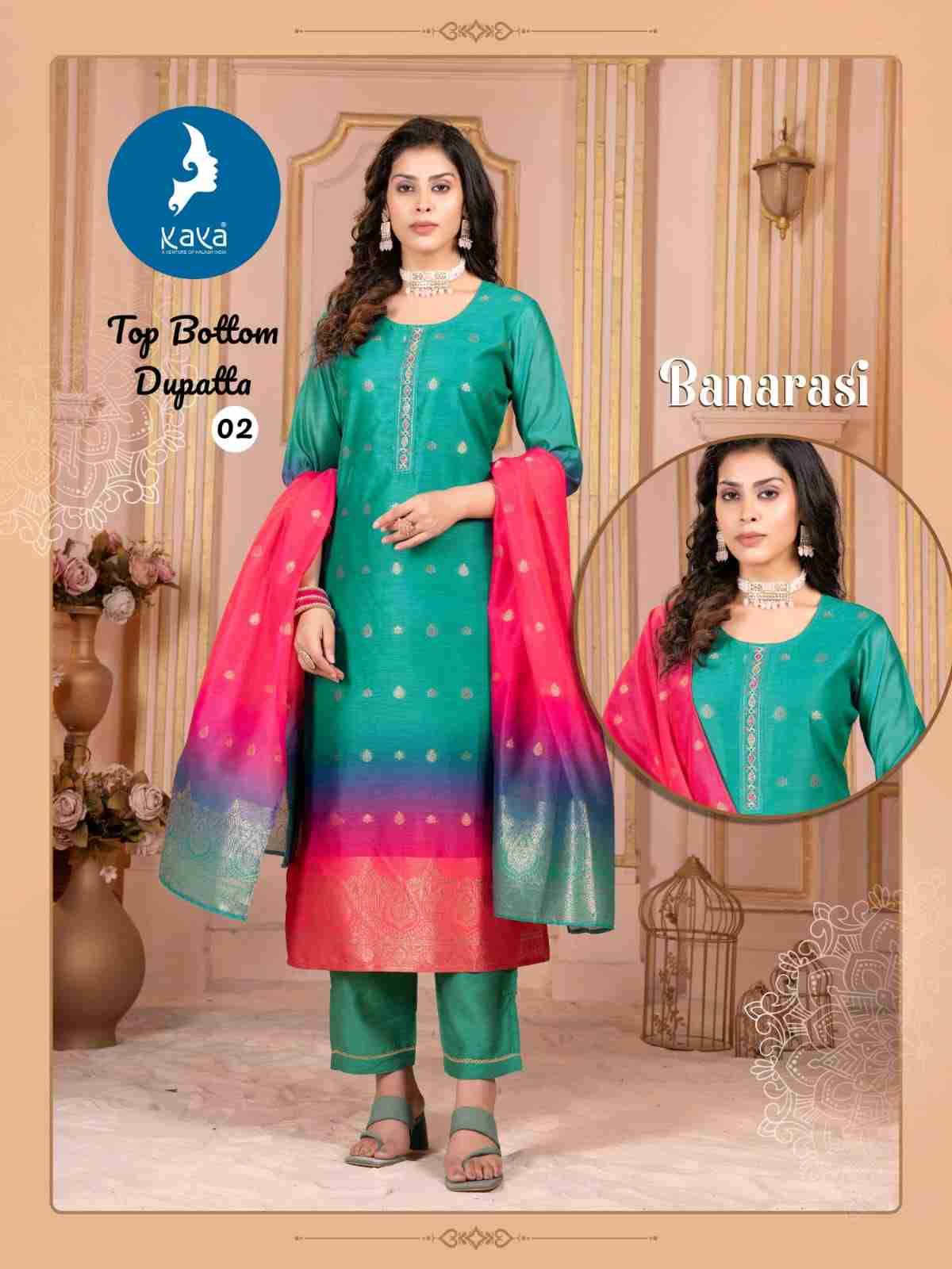 Banarasi By Kaya 01 To 06 Series Beautiful Festive Suits Colorful Stylish Fancy Casual Wear & Ethnic Wear Chanderi Jacquard Dresses At Wholesale Price