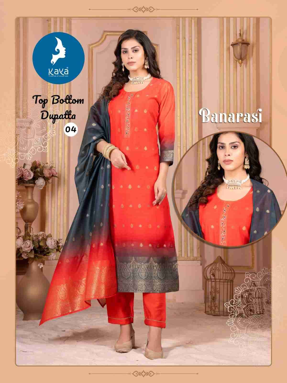 Banarasi By Kaya 01 To 06 Series Beautiful Festive Suits Colorful Stylish Fancy Casual Wear & Ethnic Wear Chanderi Jacquard Dresses At Wholesale Price