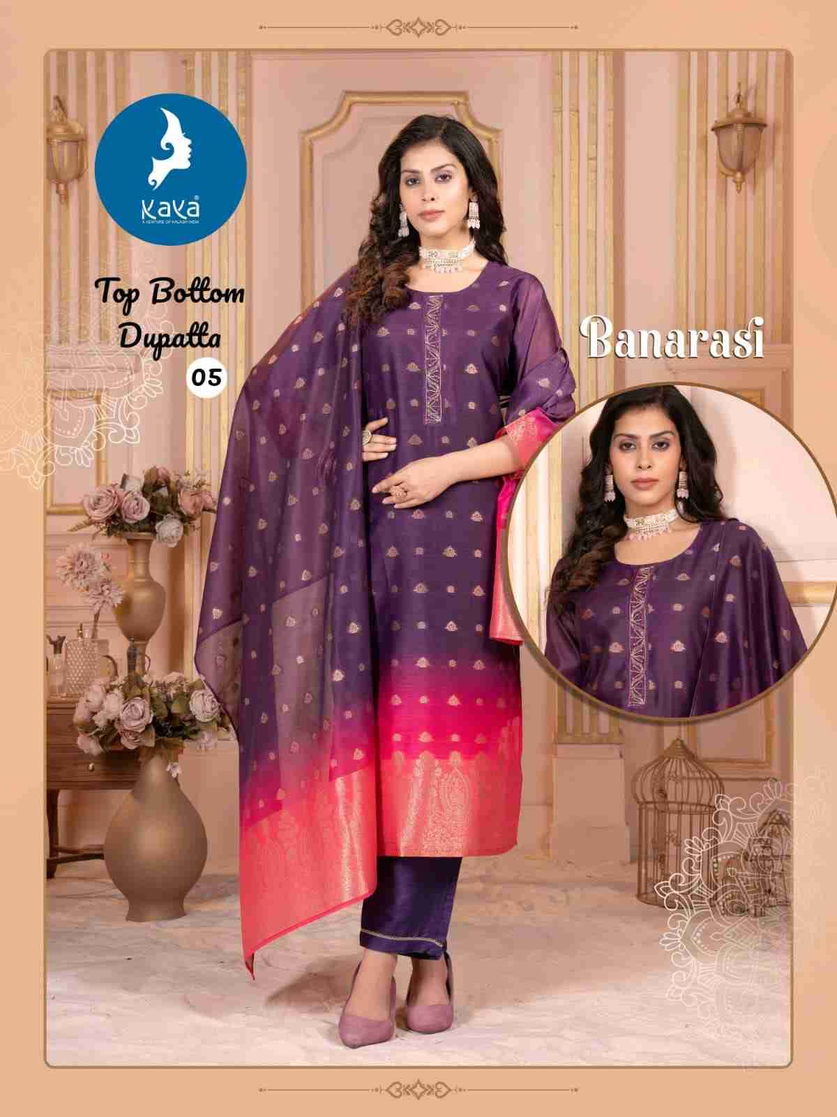 Banarasi By Kaya 01 To 06 Series Beautiful Festive Suits Colorful Stylish Fancy Casual Wear & Ethnic Wear Chanderi Jacquard Dresses At Wholesale Price