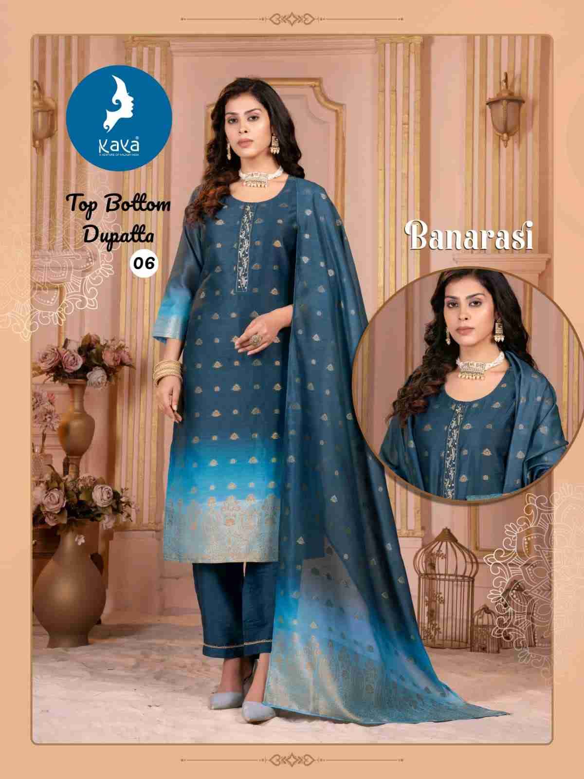 Banarasi By Kaya 01 To 06 Series Beautiful Festive Suits Colorful Stylish Fancy Casual Wear & Ethnic Wear Chanderi Jacquard Dresses At Wholesale Price