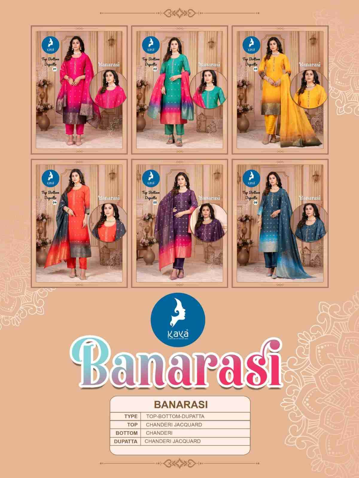 Banarasi By Kaya 01 To 06 Series Beautiful Festive Suits Colorful Stylish Fancy Casual Wear & Ethnic Wear Chanderi Jacquard Dresses At Wholesale Price