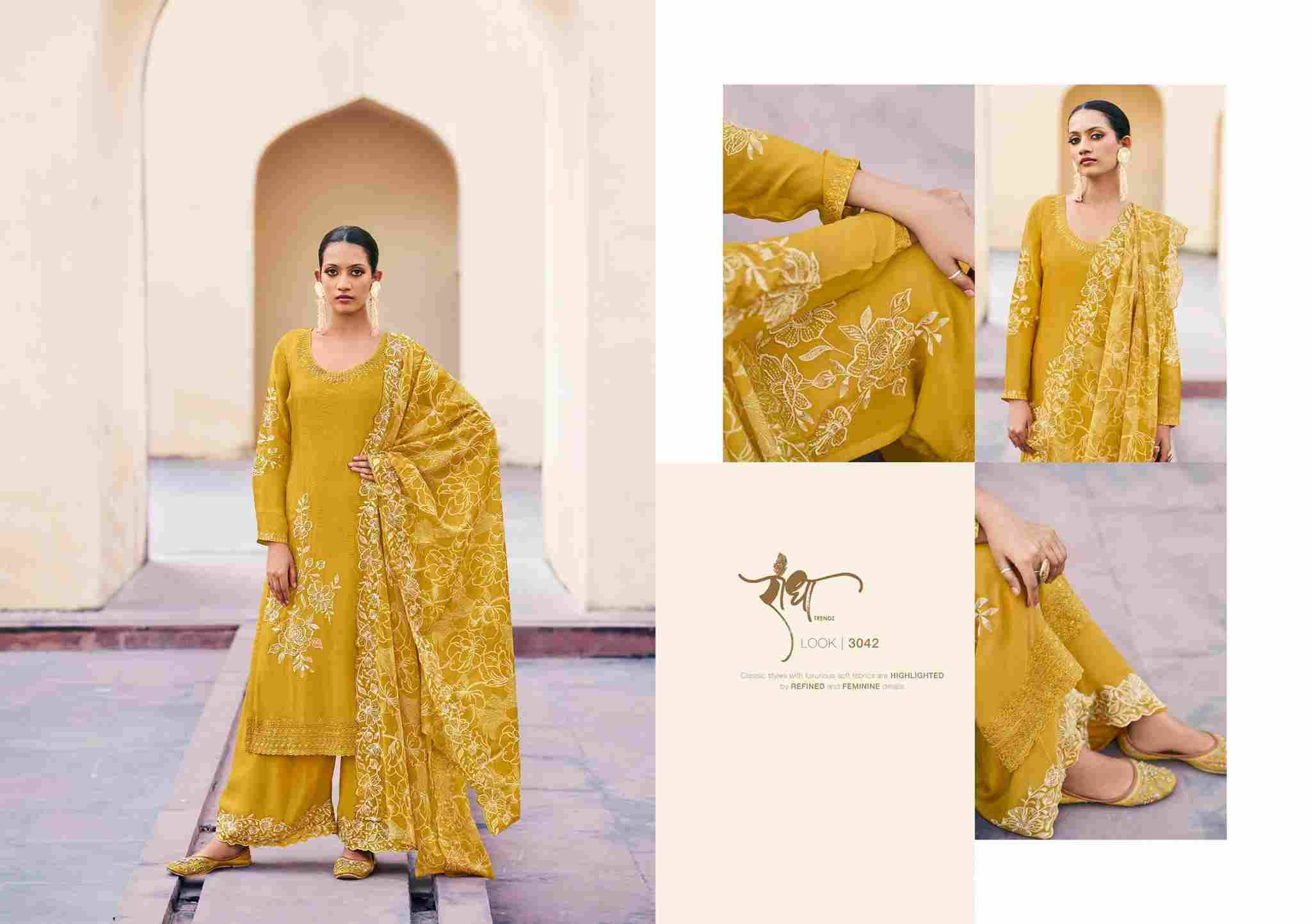 Saanjh Vol-2 By Radha Trends 3041 To 3044 Series Beautiful Festive Suits Colorful Stylish Fancy Casual Wear & Ethnic Wear Pure Chinnon Dresses At Wholesale Price