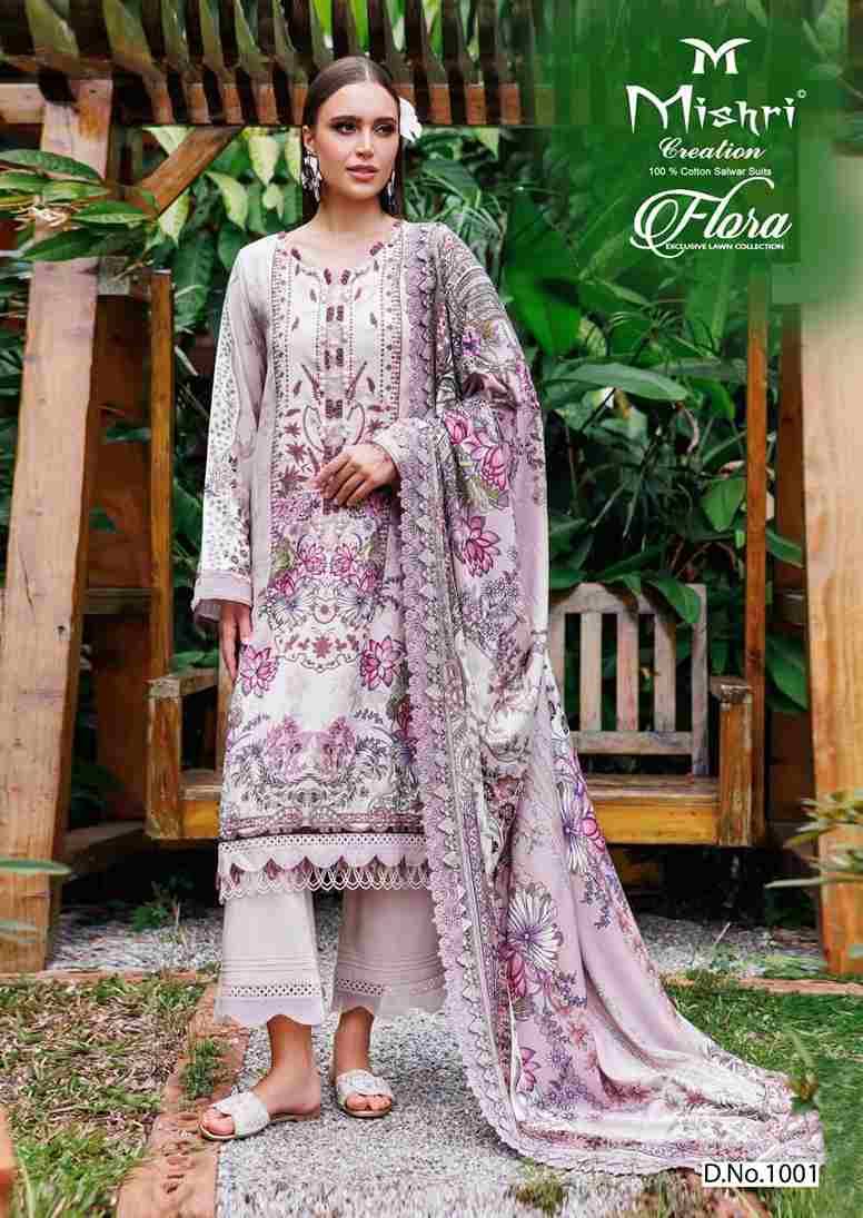 Flora Vol-1 By Mishri 1001 To 1006 Series Beautiful Suits Stylish Colorful Fancy Casual Wear & Ethnic Wear Lawn Cotton Print Dresses At Wholesale Price