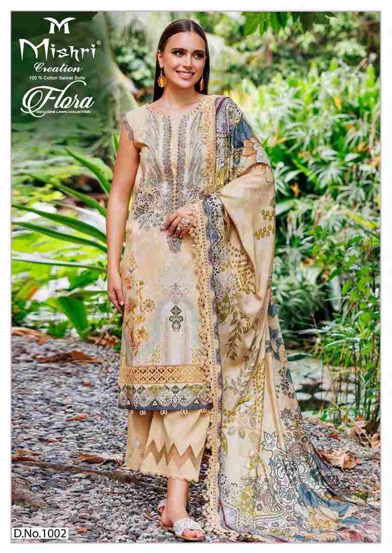 Flora Vol-1 By Mishri 1001 To 1006 Series Beautiful Suits Stylish Colorful Fancy Casual Wear & Ethnic Wear Lawn Cotton Print Dresses At Wholesale Price