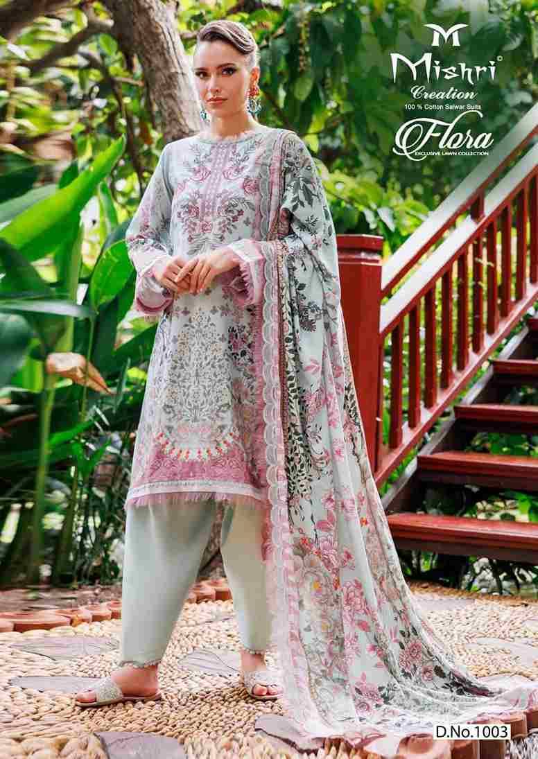 Flora Vol-1 By Mishri 1001 To 1006 Series Beautiful Suits Stylish Colorful Fancy Casual Wear & Ethnic Wear Lawn Cotton Print Dresses At Wholesale Price