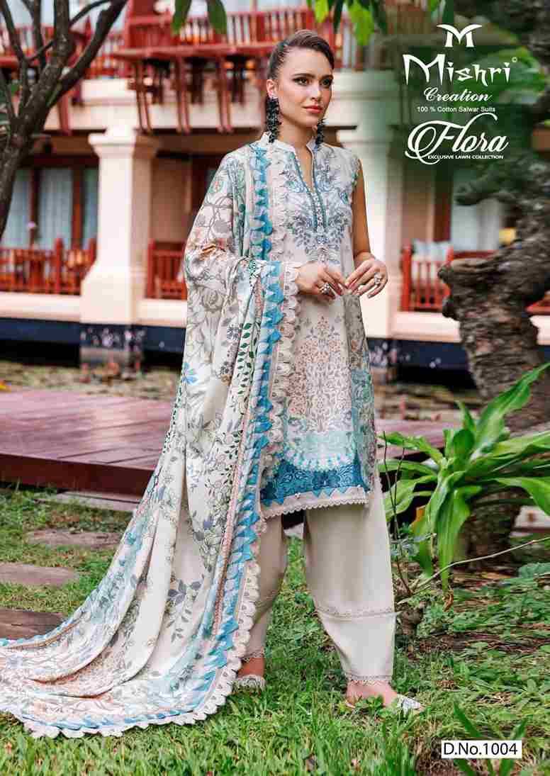 Flora Vol-1 By Mishri 1001 To 1006 Series Beautiful Suits Stylish Colorful Fancy Casual Wear & Ethnic Wear Lawn Cotton Print Dresses At Wholesale Price