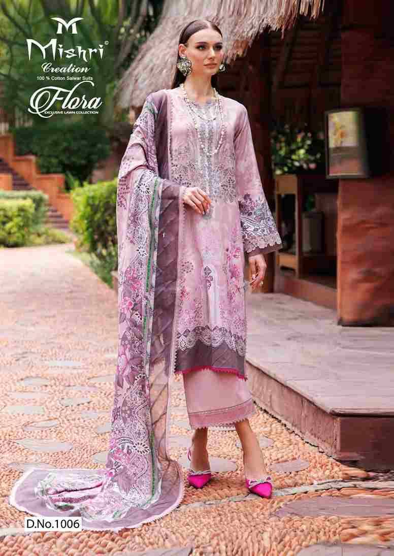 Flora Vol-1 By Mishri 1001 To 1006 Series Beautiful Suits Stylish Colorful Fancy Casual Wear & Ethnic Wear Lawn Cotton Print Dresses At Wholesale Price