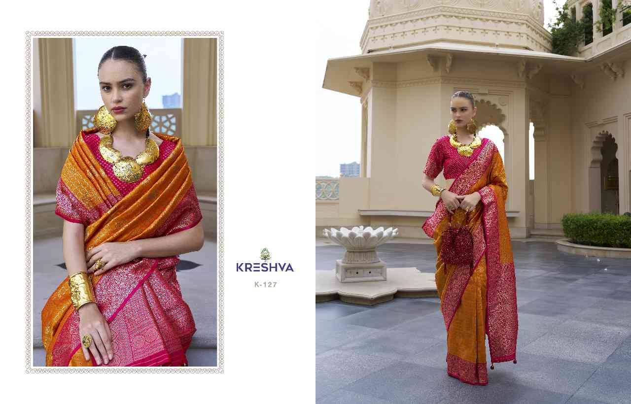 Rupali By Kreshva 124 To 129 Series Indian Traditional Wear Collection Beautiful Stylish Fancy Colorful Party Wear & Occasional Wear Banarasi Silk Sarees At Wholesale Price