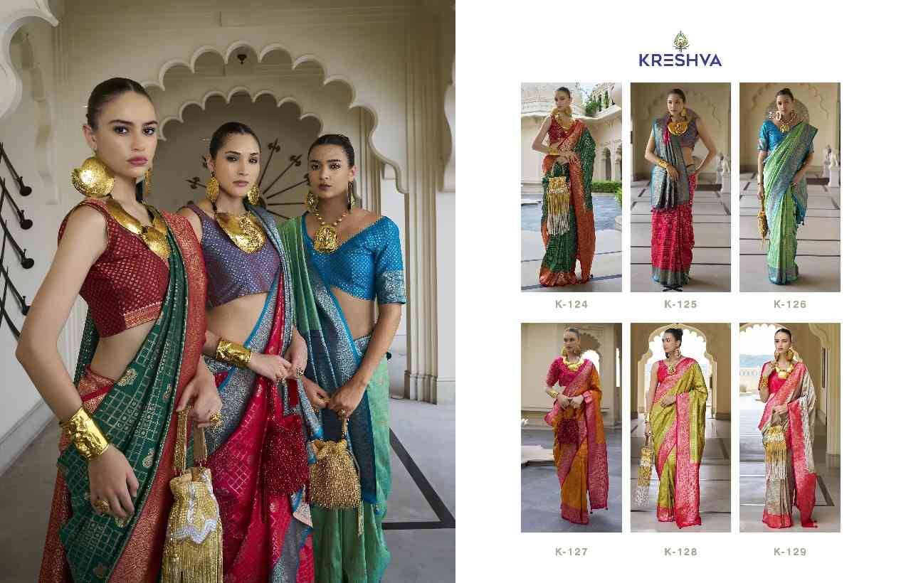 Rupali By Kreshva 124 To 129 Series Indian Traditional Wear Collection Beautiful Stylish Fancy Colorful Party Wear & Occasional Wear Banarasi Silk Sarees At Wholesale Price