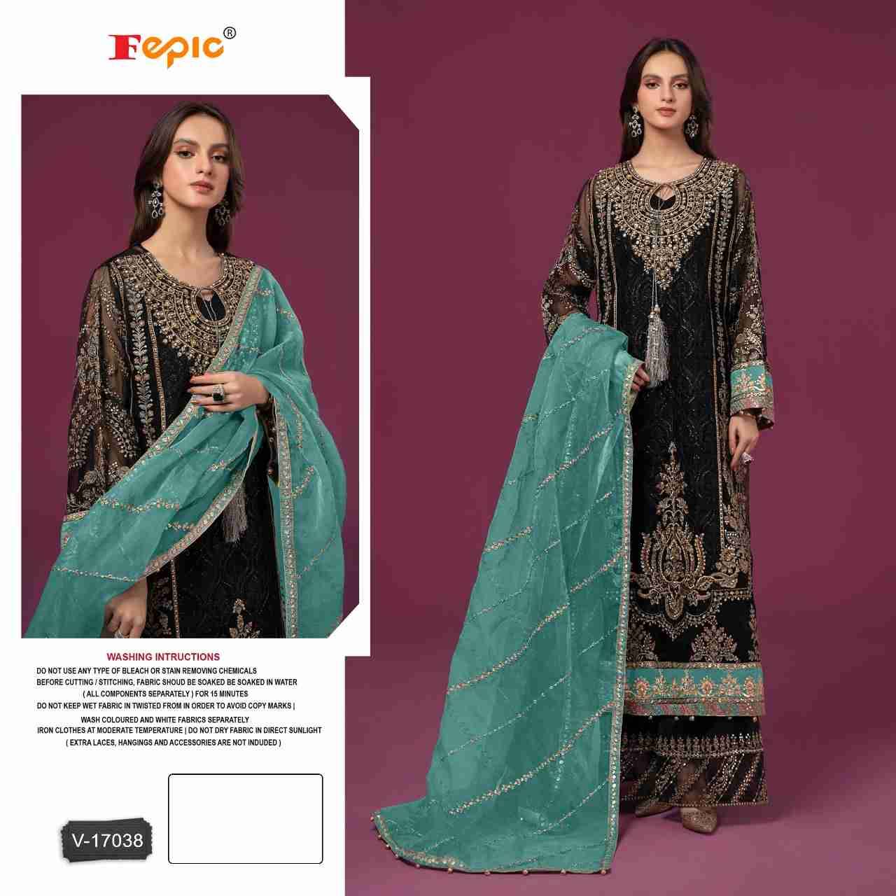 Fepic 17038 Colours By Fepic 17038-A To 17038-C Series Beautiful Pakistani Suits Colorful Stylish Fancy Casual Wear & Ethnic Wear Velvet Embroidered Dresses At Wholesale Price