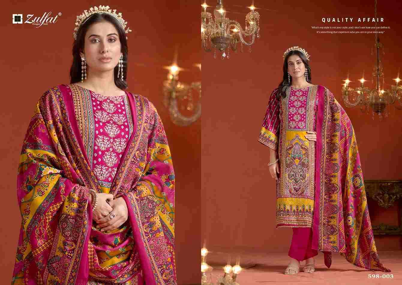 Sajni Vol-2 By Zulfat 598-001 To 598-006 Series Beautiful Festive Suits Stylish Fancy Colorful Casual Wear & Ethnic Wear Pure Jam Cotton Print Dresses At Wholesale Price