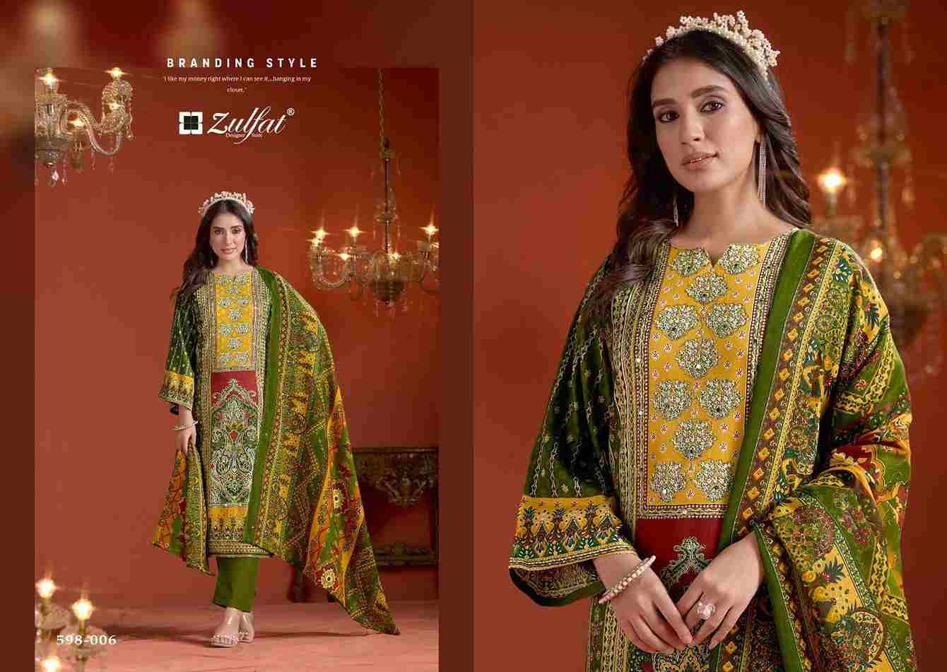 Sajni Vol-2 By Zulfat 598-001 To 598-006 Series Beautiful Festive Suits Stylish Fancy Colorful Casual Wear & Ethnic Wear Pure Jam Cotton Print Dresses At Wholesale Price