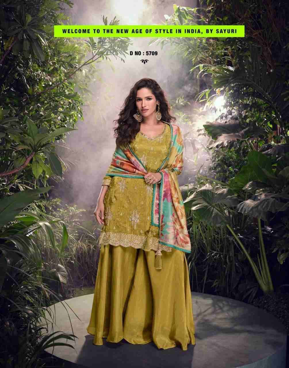 Sehenaaz By Sayuri 5709 To 5711 Series Beautiful Sharara Suits Stylish Fancy Colorful Casual Wear & Ethnic Wear Chinnon Silk Dresses At Wholesale Price