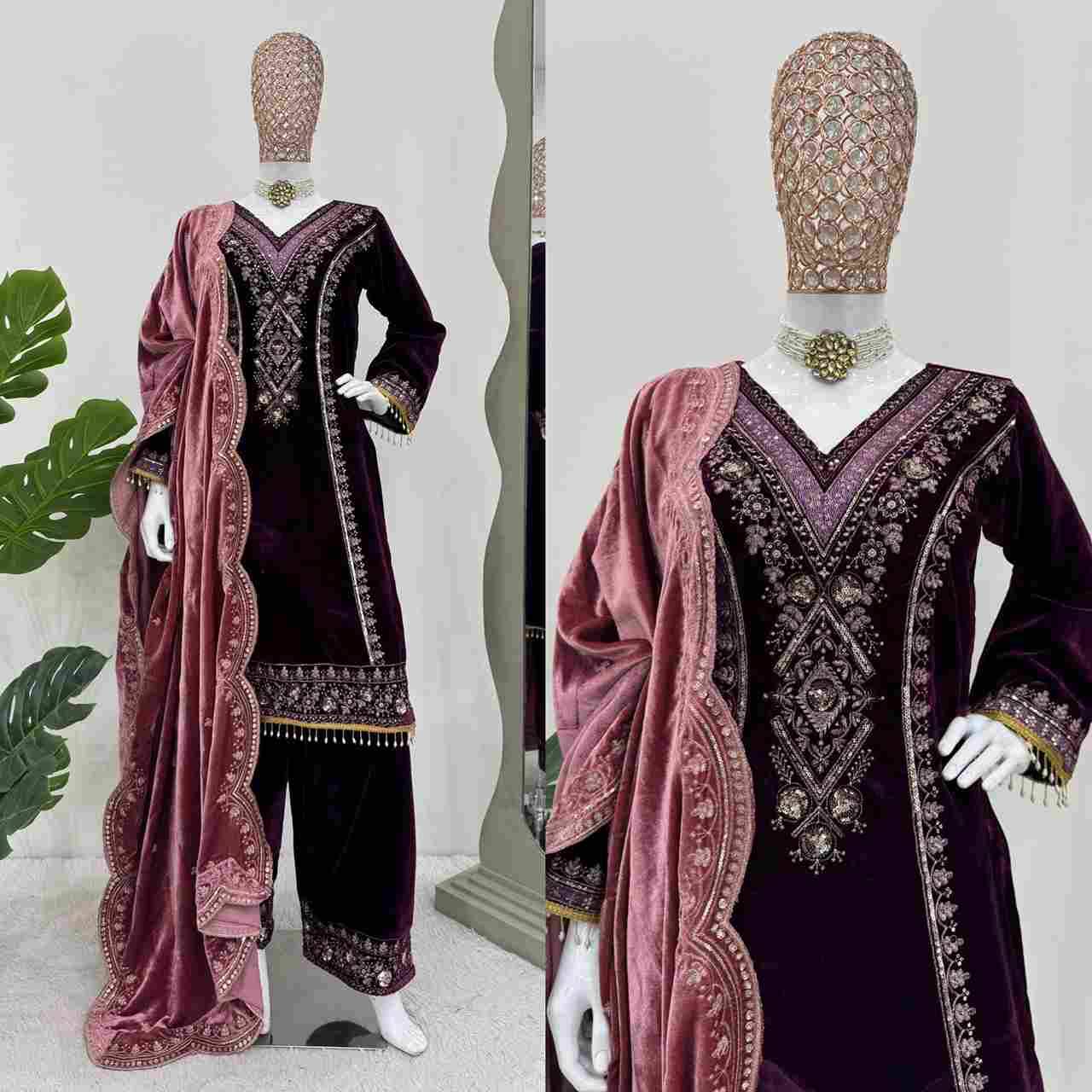 R-5781 By Fashid Wholesale Beautiful Stylish Fancy Colorful Casual Wear & Ethnic Wear Viscose Velvet Dresses At Wholesale Price