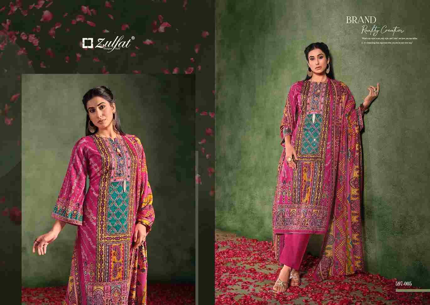 Raabta Vol-2 By Zulfat 597-001 To 597-006 Series Beautiful Festive Suits Stylish Fancy Colorful Casual Wear & Ethnic Wear Pure Jam Cotton Print Dresses At Wholesale Price