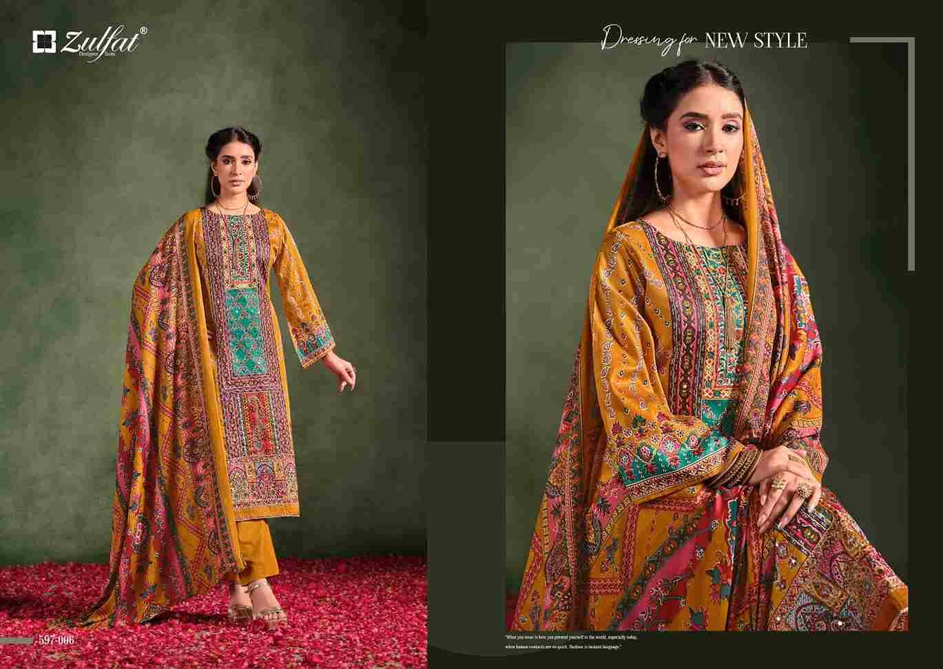 Raabta Vol-2 By Zulfat 597-001 To 597-006 Series Beautiful Festive Suits Stylish Fancy Colorful Casual Wear & Ethnic Wear Pure Jam Cotton Print Dresses At Wholesale Price