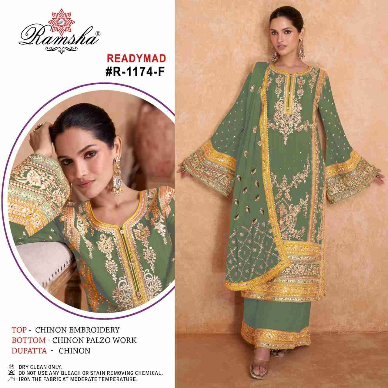 Ramsha 1174 Colours Vol-2 By Ramsha 1174-E To 1174-H Series Beautiful Pakistani Suits Colorful Stylish Fancy Casual Wear & Ethnic Wear Chinnon Dresses At Wholesale Price