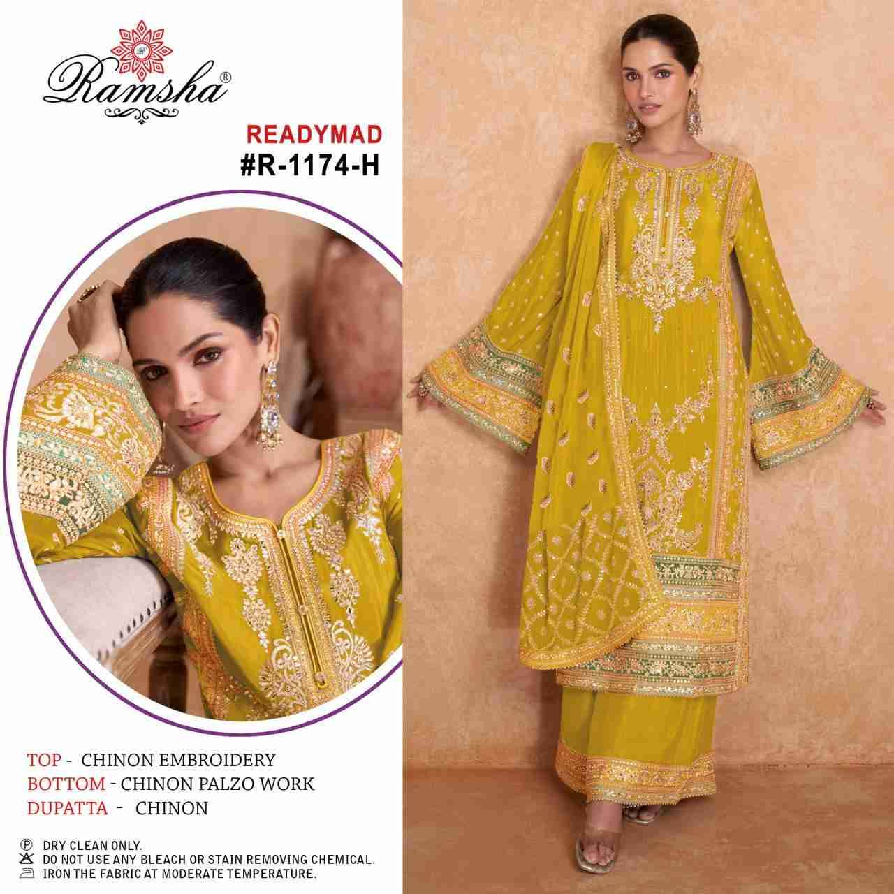 Ramsha 1174 Colours Vol-2 By Ramsha 1174-E To 1174-H Series Beautiful Pakistani Suits Colorful Stylish Fancy Casual Wear & Ethnic Wear Chinnon Dresses At Wholesale Price