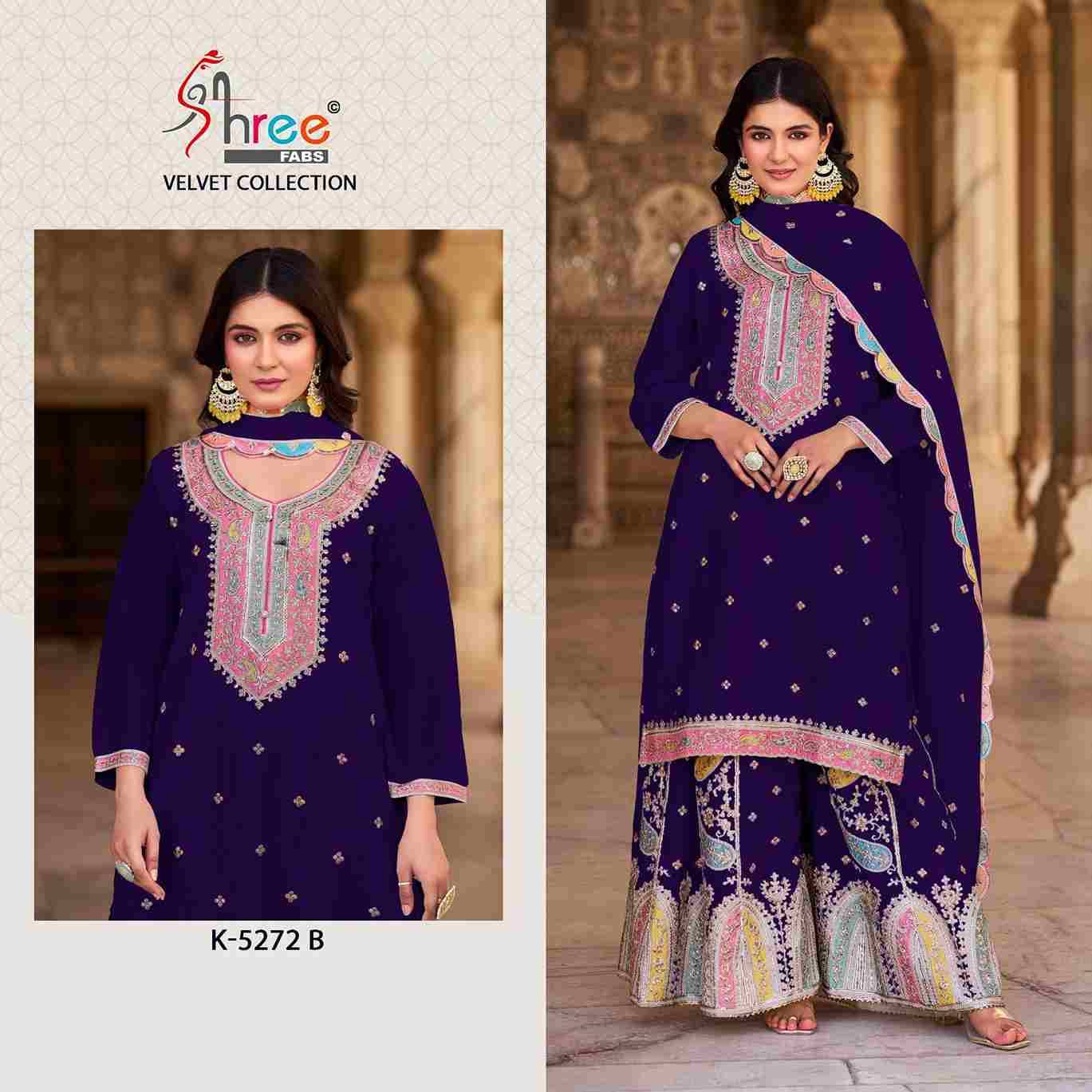 Shree Fabs Hit Design K-5272 Colours By Shree Fabs K-5272-A To K-5272-C Series Beautiful Pakistani Suits Colorful Stylish Fancy Casual Wear & Ethnic Wear Velvet Embroidered Dresses At Wholesale Price