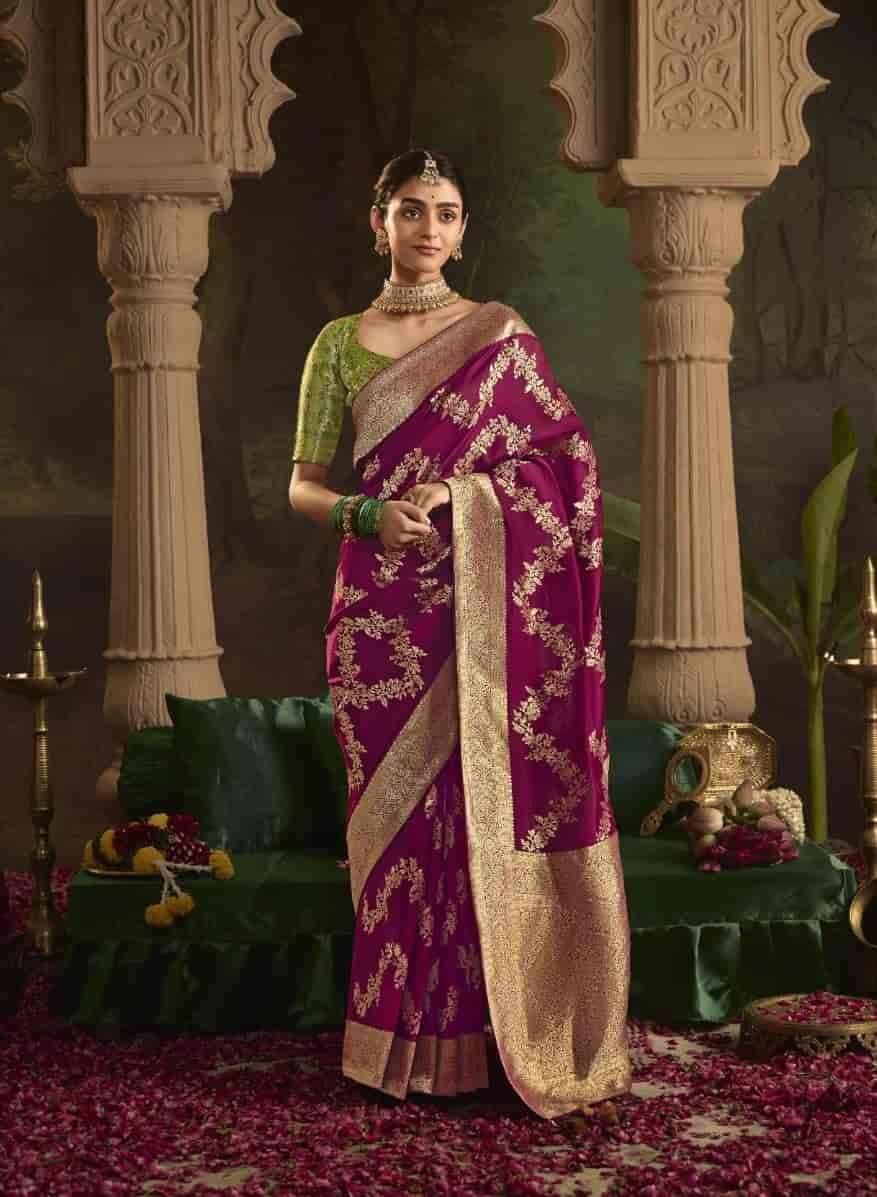 Raas By Kimora Fashion 361 To 371 Series Indian Traditional Wear Collection Beautiful Stylish Fancy Colorful Party Wear & Occasional Wear Crepe Silk Sarees At Wholesale Price