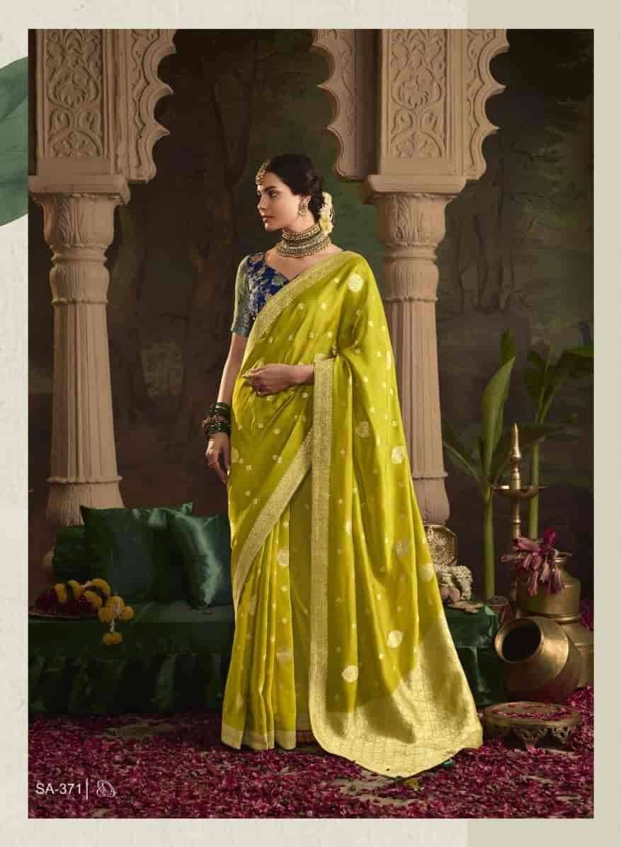 Raas By Kimora Fashion 361 To 371 Series Indian Traditional Wear Collection Beautiful Stylish Fancy Colorful Party Wear & Occasional Wear Crepe Silk Sarees At Wholesale Price