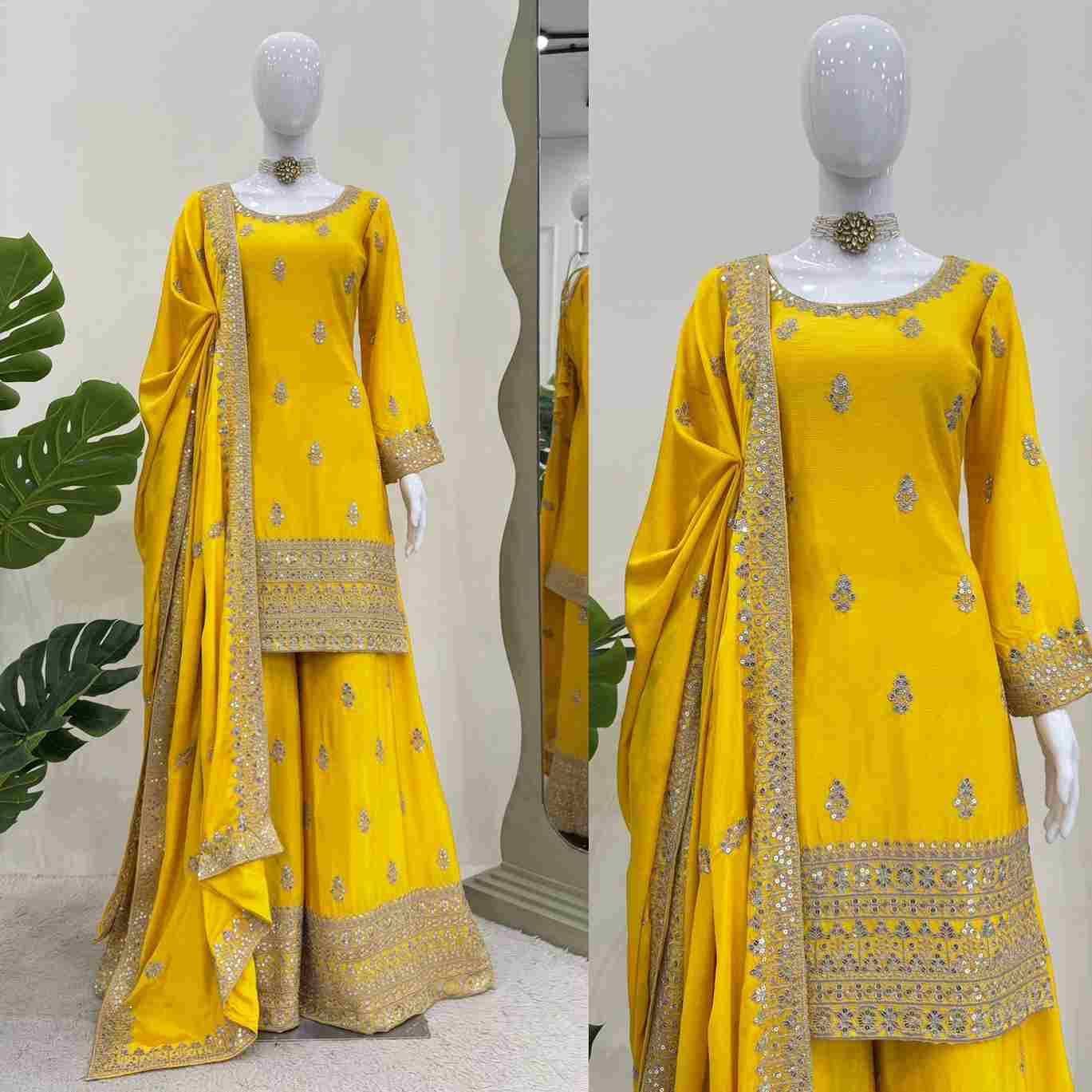 R-5784 By Fashid Wholesale 01 To 03 Series Beautiful Stylish Fancy Colorful Casual Wear & Ethnic Wear Chinnon Silk Dresses At Wholesale Price