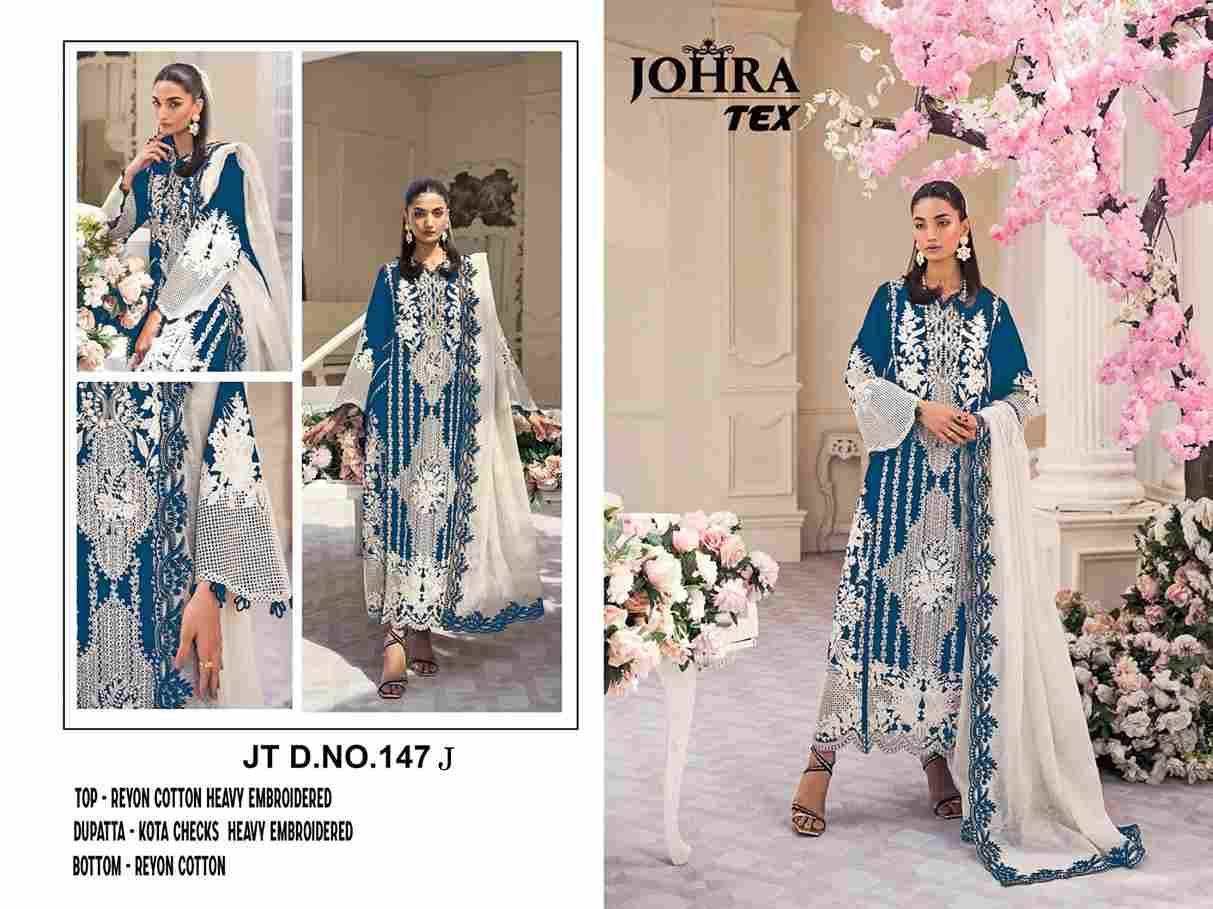 Johra Hit Design 147-J By Johra Tex Beautiful Pakistani Suits Colorful Stylish Fancy Casual Wear & Ethnic Wear Rayon Cotton Embroidered Dresses At Wholesale Price