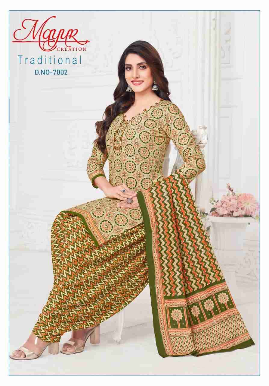 Traditional Vol-7 By Mayur Creation 7001 To 7010 Series Beautiful Festive Suits Stylish Fancy Colorful Casual Wear & Ethnic Wear Heavy Cotton Print Dresses At Wholesale Price