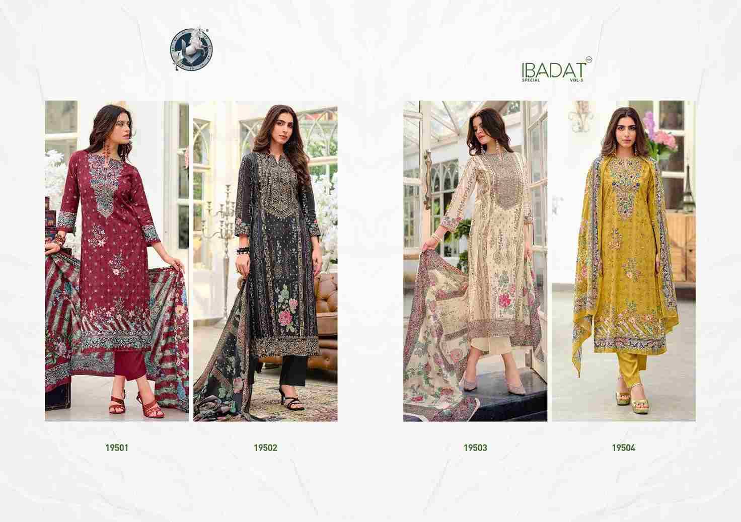 Ibadat Special Vol-5 By Vivek Fashion 19501 To 19504 Series Beautiful Festive Suits Stylish Fancy Colorful Casual Wear & Ethnic Wear Heavy Cotton Lawn Print Dresses At Wholesale Price