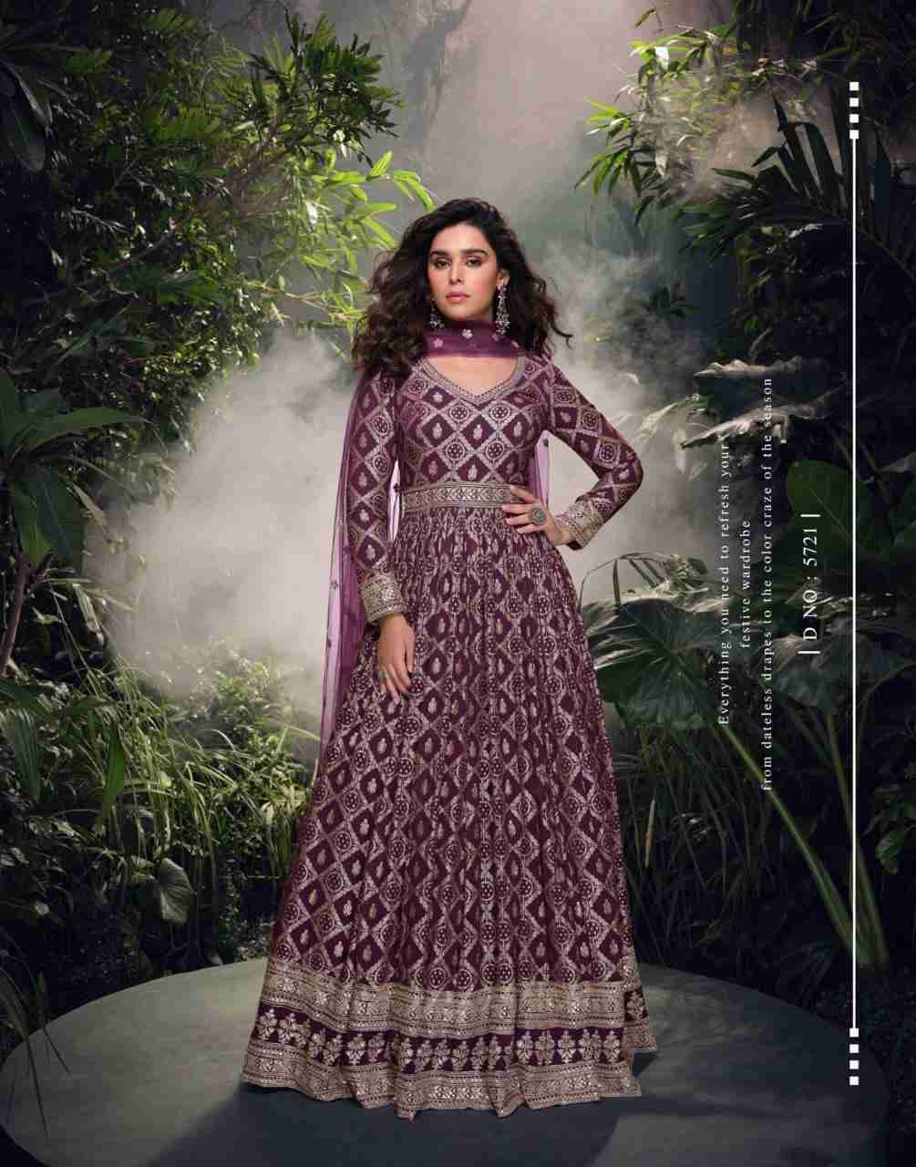 Lakshita By Sayuri 5720 To 5722 Series Designer Stylish Fancy Colorful Beautiful Party Wear & Ethnic Wear Collection Viscose Jacquard Silk Gown With Bottom At Wholesale Price