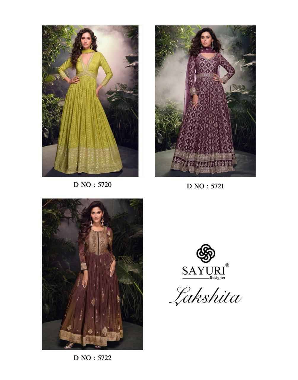 Lakshita By Sayuri 5720 To 5722 Series Designer Stylish Fancy Colorful Beautiful Party Wear & Ethnic Wear Collection Viscose Jacquard Silk Gown With Bottom At Wholesale Price