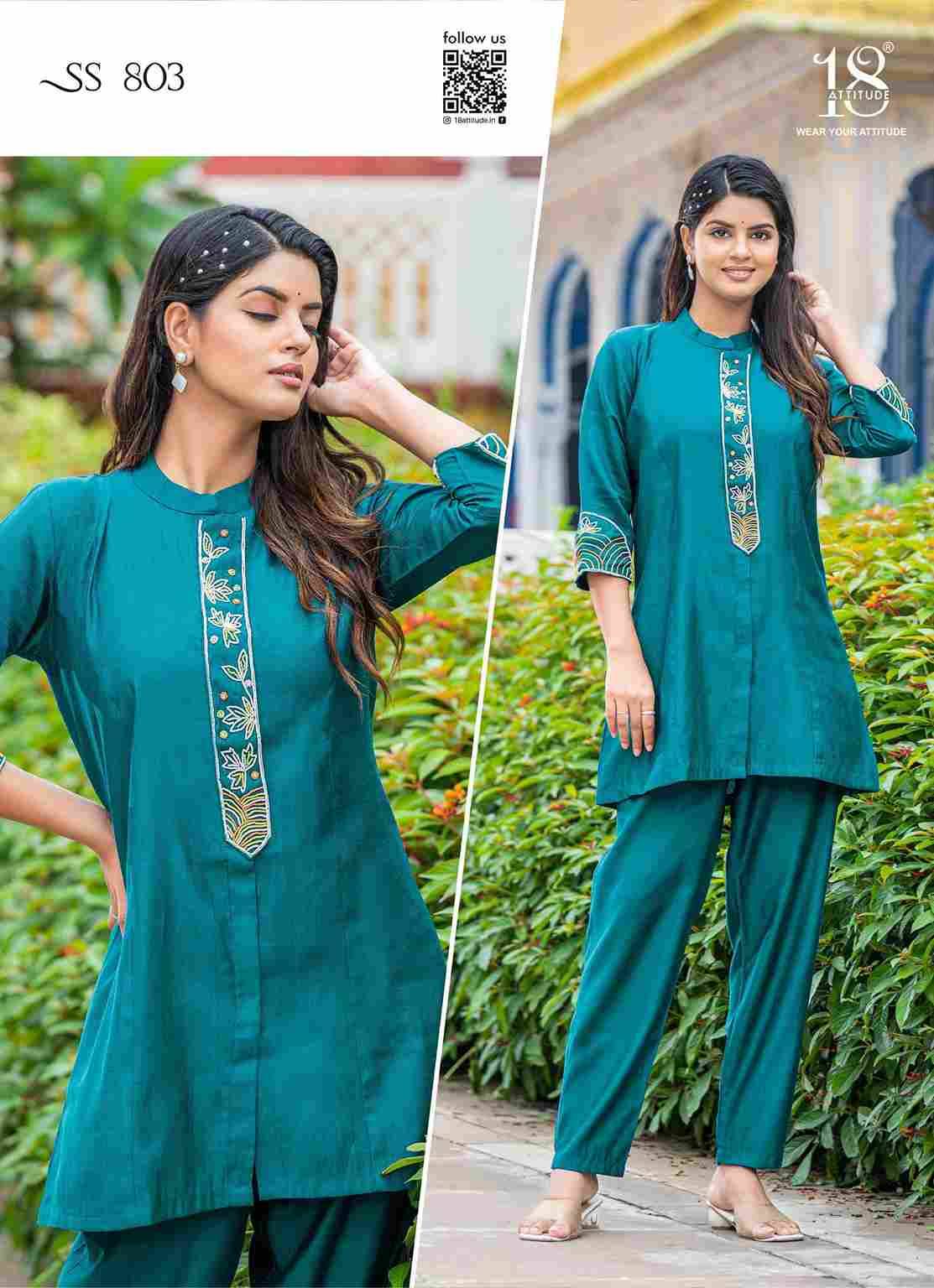 Sho-Shaa Vol-8 By 18 Attitude 801 To 807 Series Designer Stylish Fancy Colorful Beautiful Party Wear & Ethnic Wear Collection Viscose Latex Tops With Bottom At Wholesale Price