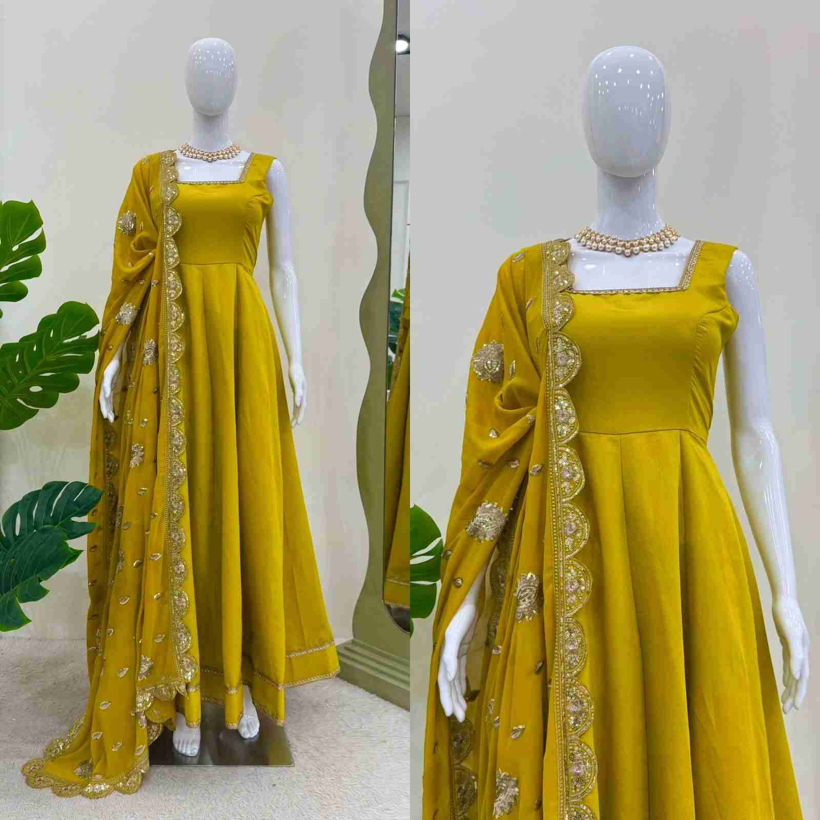 K-1489 By Fashid Wholesale Designer Stylish Fancy Colorful Beautiful Party Wear & Ethnic Wear Collection Heavy Roman Silk Gown With Dupatta At Wholesale Price