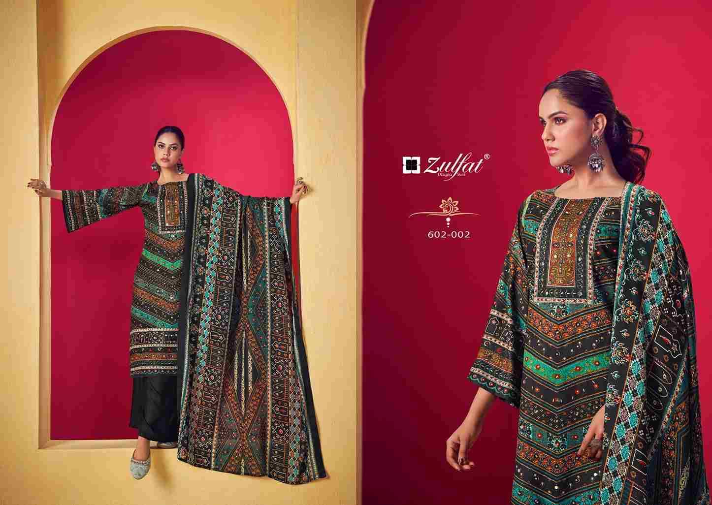 Lipika By Zulfat 602-001 To 602-006 Series Beautiful Festive Suits Stylish Fancy Colorful Casual Wear & Ethnic Wear Pure Viscose Rayon Print Dresses At Wholesale Price