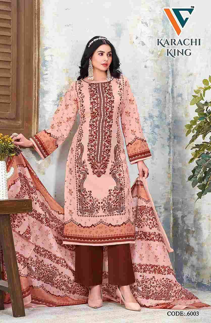 Karachi King Vol-6 By Vandana 6001 To 6008 Series Beautiful Festive Suits Stylish Fancy Colorful Casual Wear & Ethnic Wear Cotton Print Dresses At Wholesale Price