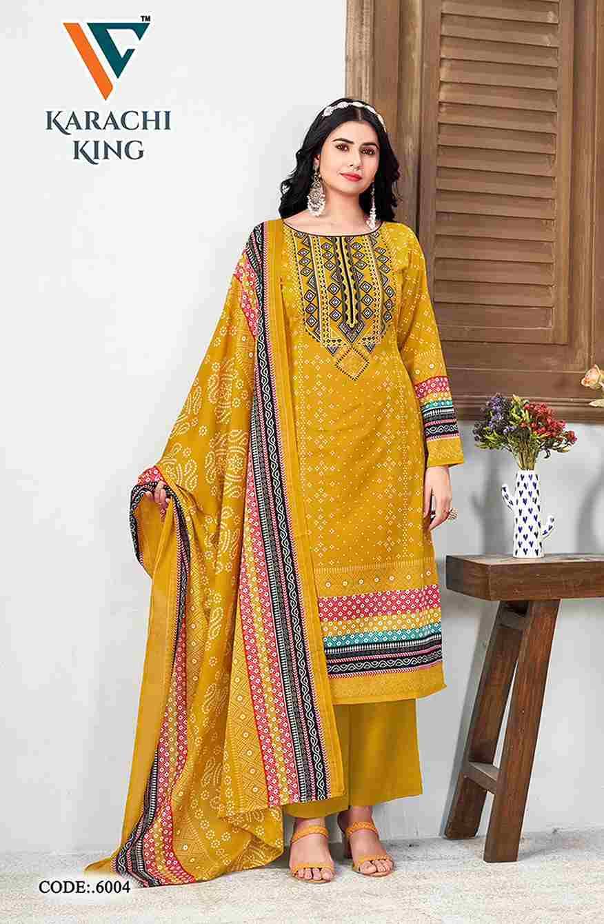 Karachi King Vol-6 By Vandana 6001 To 6008 Series Beautiful Festive Suits Stylish Fancy Colorful Casual Wear & Ethnic Wear Cotton Print Dresses At Wholesale Price