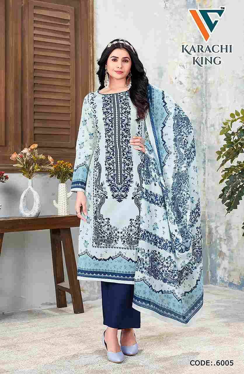 Karachi King Vol-6 By Vandana 6001 To 6008 Series Beautiful Festive Suits Stylish Fancy Colorful Casual Wear & Ethnic Wear Cotton Print Dresses At Wholesale Price