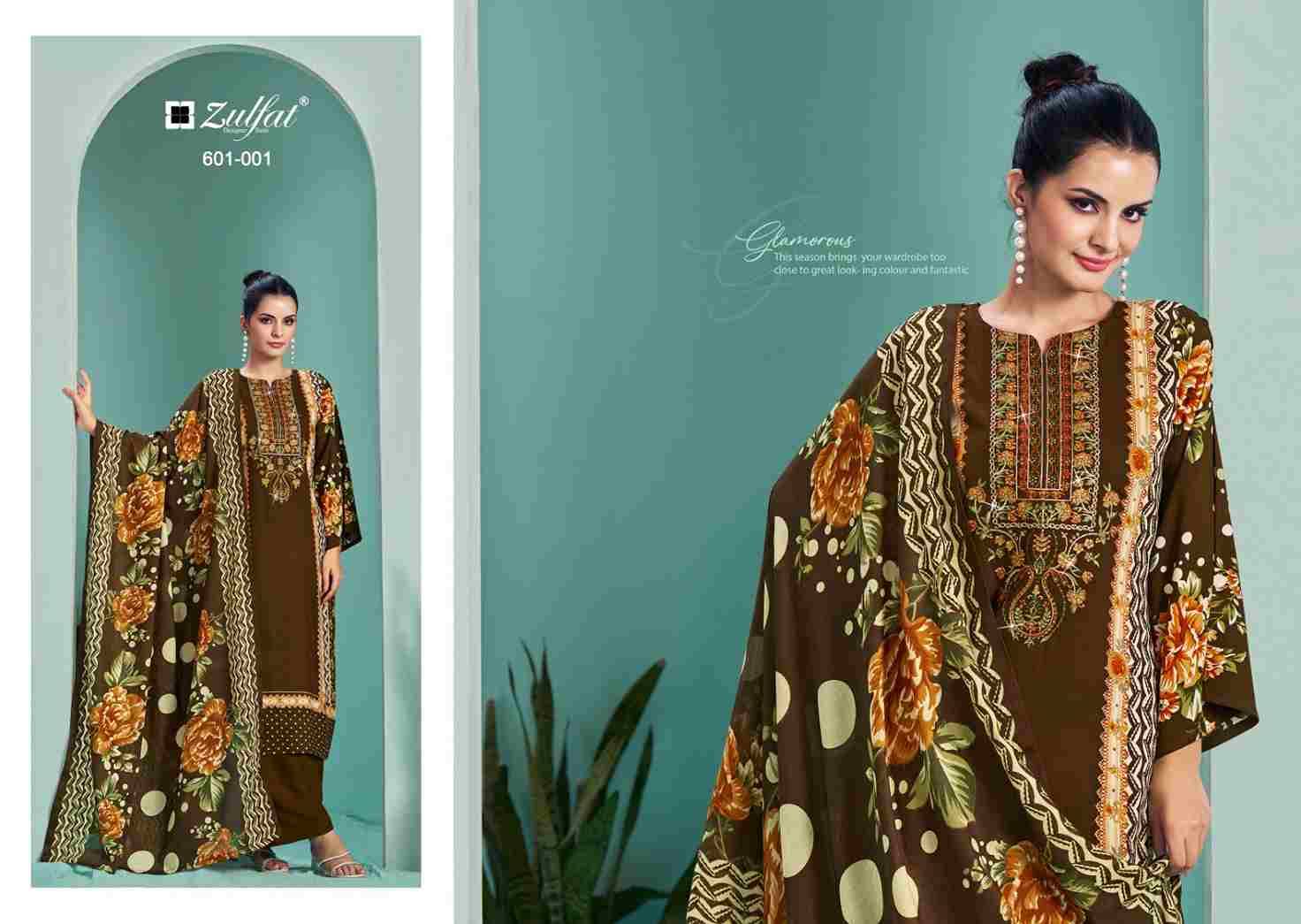 Ruhani By Zulfat 601-001 To 601-006 Series Beautiful Festive Suits Stylish Fancy Colorful Casual Wear & Ethnic Wear Pure Viscose Rayon Print Dresses At Wholesale Price