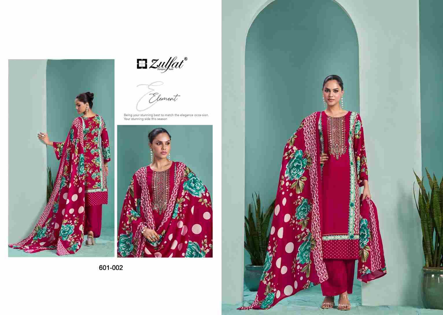 Ruhani By Zulfat 601-001 To 601-006 Series Beautiful Festive Suits Stylish Fancy Colorful Casual Wear & Ethnic Wear Pure Viscose Rayon Print Dresses At Wholesale Price